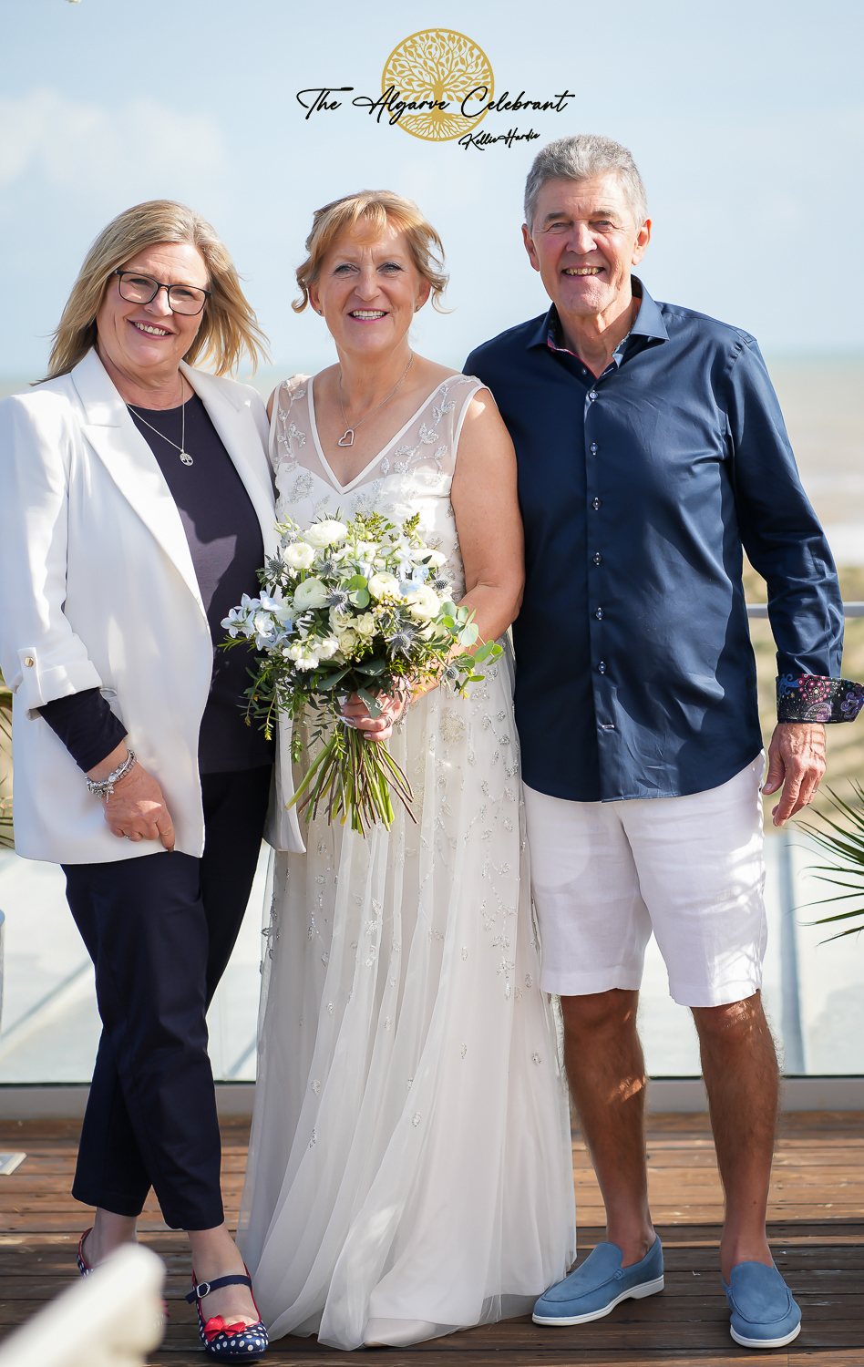 Alan and Marilyn standing together after the ceremony – with their Celebrant - Kellie Hardie The Algarve celebrant Alan and Marilyn standing together after the ceremony – with their Celebrant - Kellie Hardie The Algarve celebrant